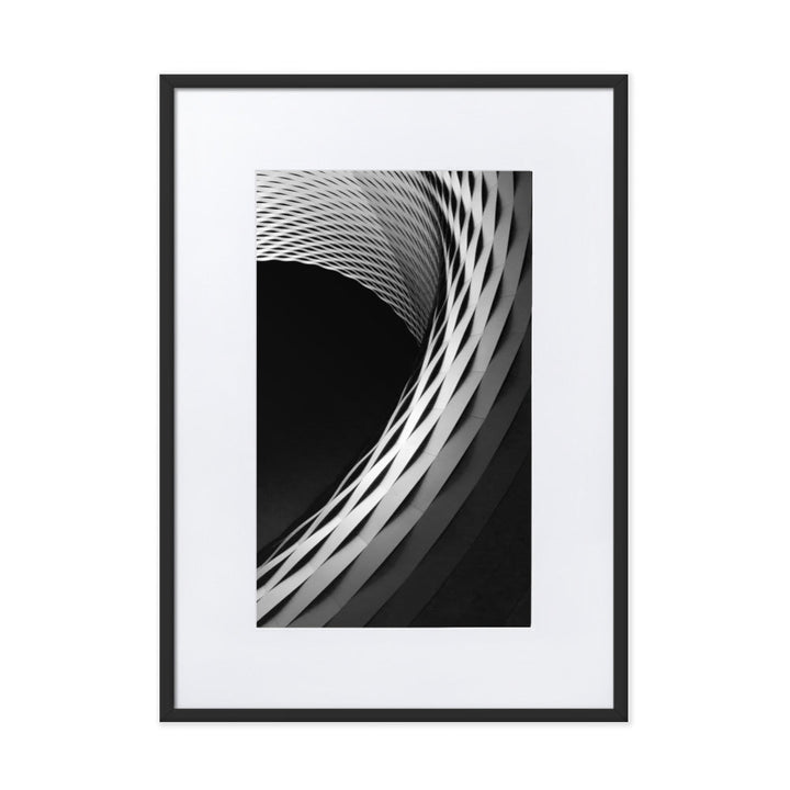 Geometric architecture 1 - Poster im Rahmen mit Passepartout Schwarz / 50×70 cm artlia