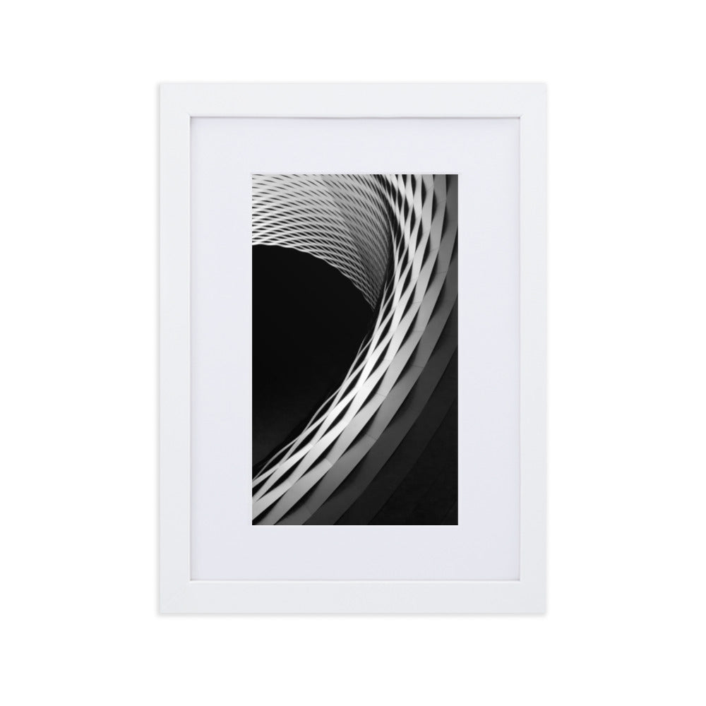 Geometric architecture 1 - Poster im Rahmen mit Passepartout Weiß / 21×30 cm artlia
