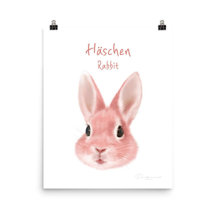 Häschen - Tier Poster für Kinder 20x25 cm artlia
