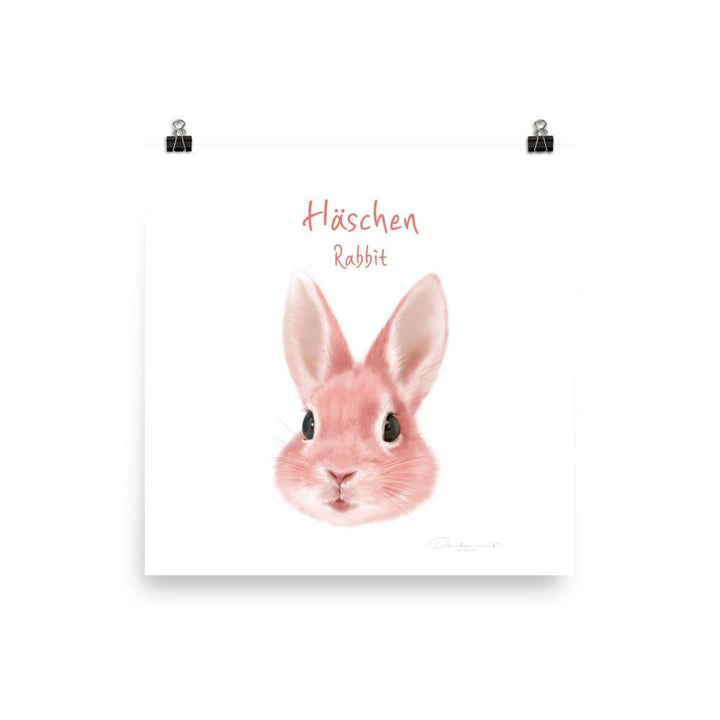 Häschen - Tier Poster für Kinder 25x25 cm artlia