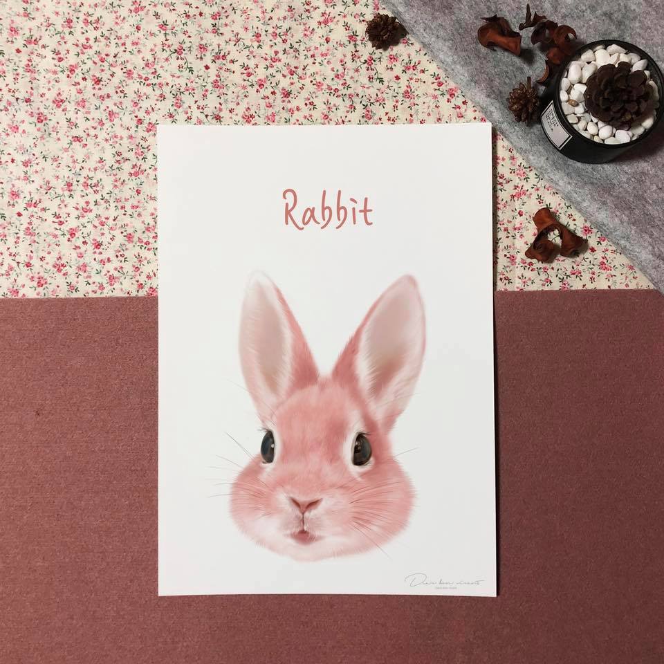 Häschen - Tier Poster für Kinder artlia