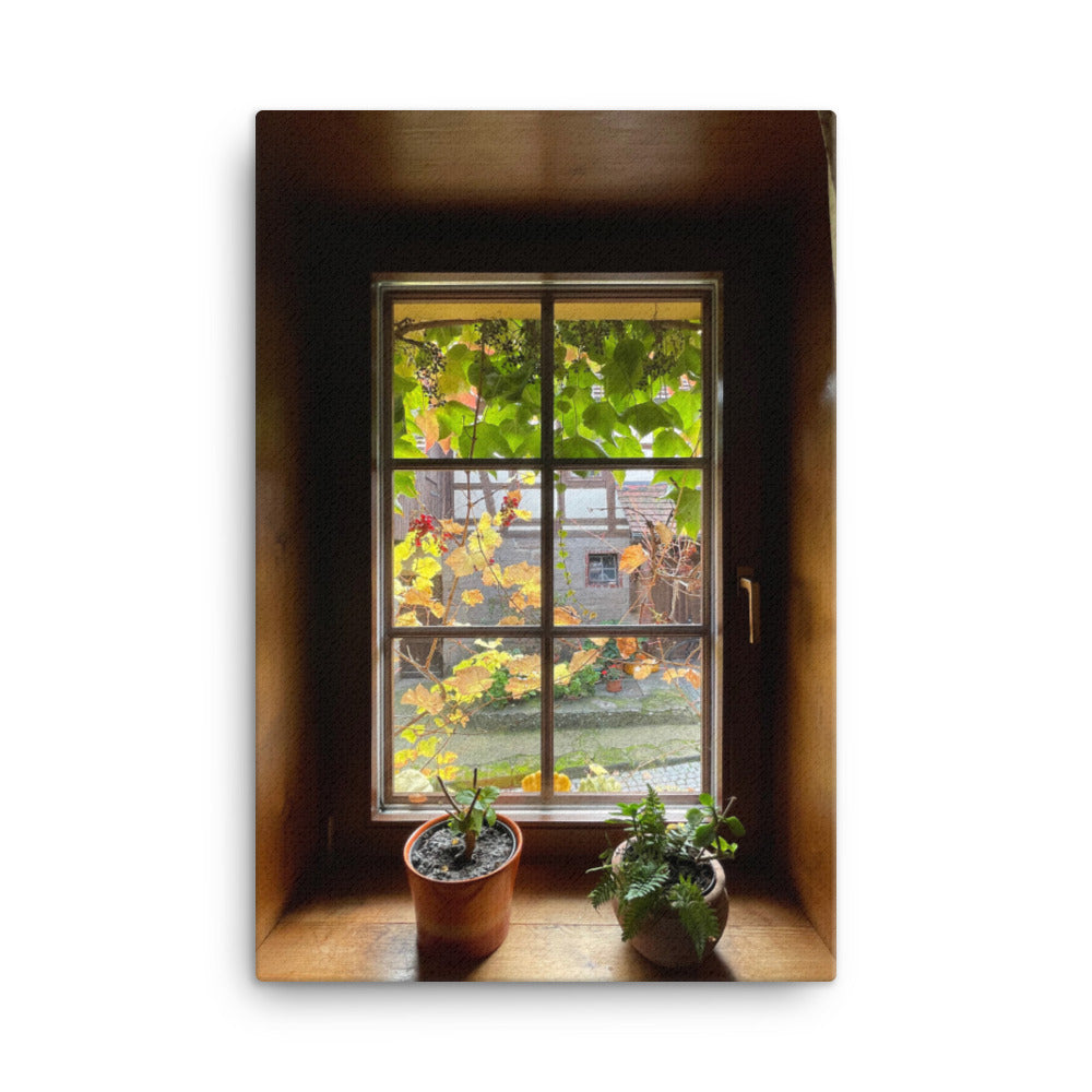 Herbstfenster Margersdorf - Leinwand 61x91 cm artlia