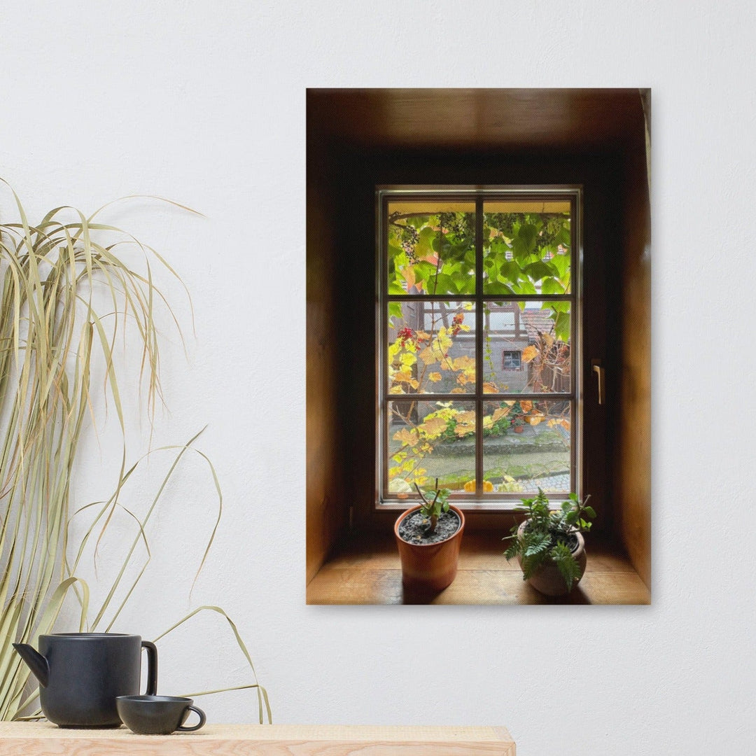 Herbstfenster Margersdorf - Leinwand artlia