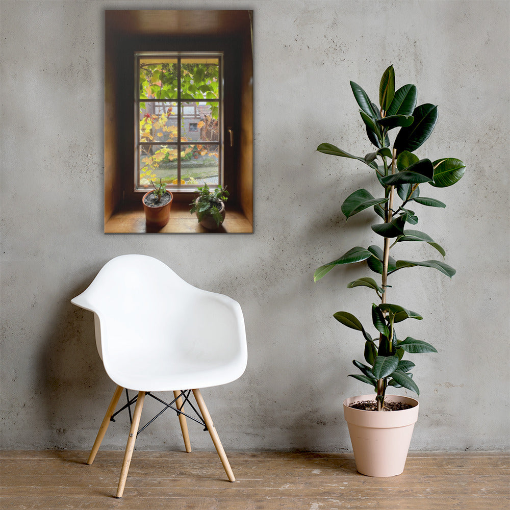 Herbstfenster Margersdorf - Leinwand artlia