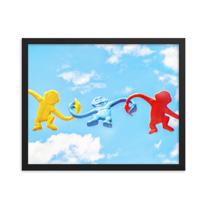 Himmlisches Teamwork - Poster im Rahmen schwarz / 41x51 cm artlia