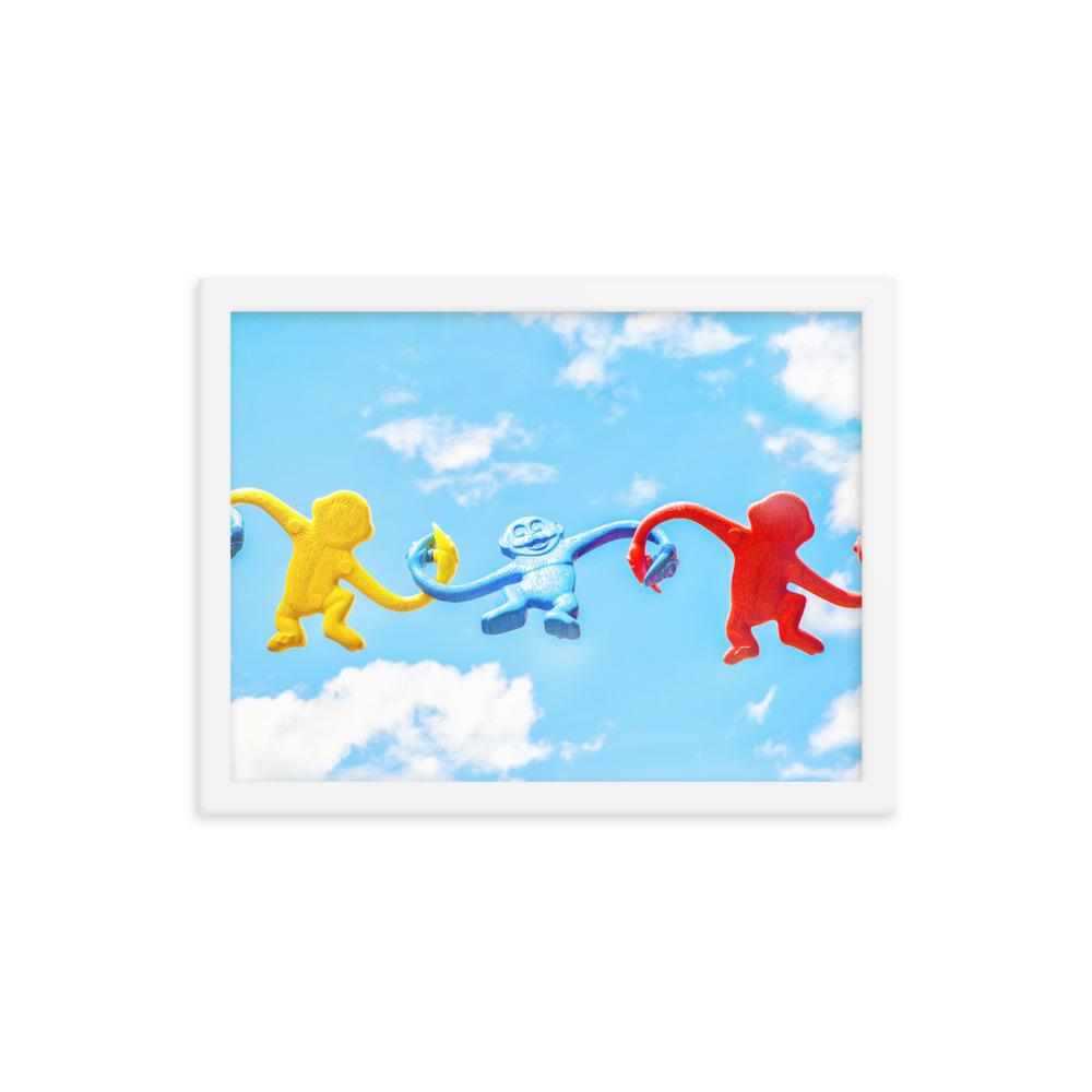 Himmlisches Teamwork - Poster im Rahmen weiß / 30x41 cm artlia