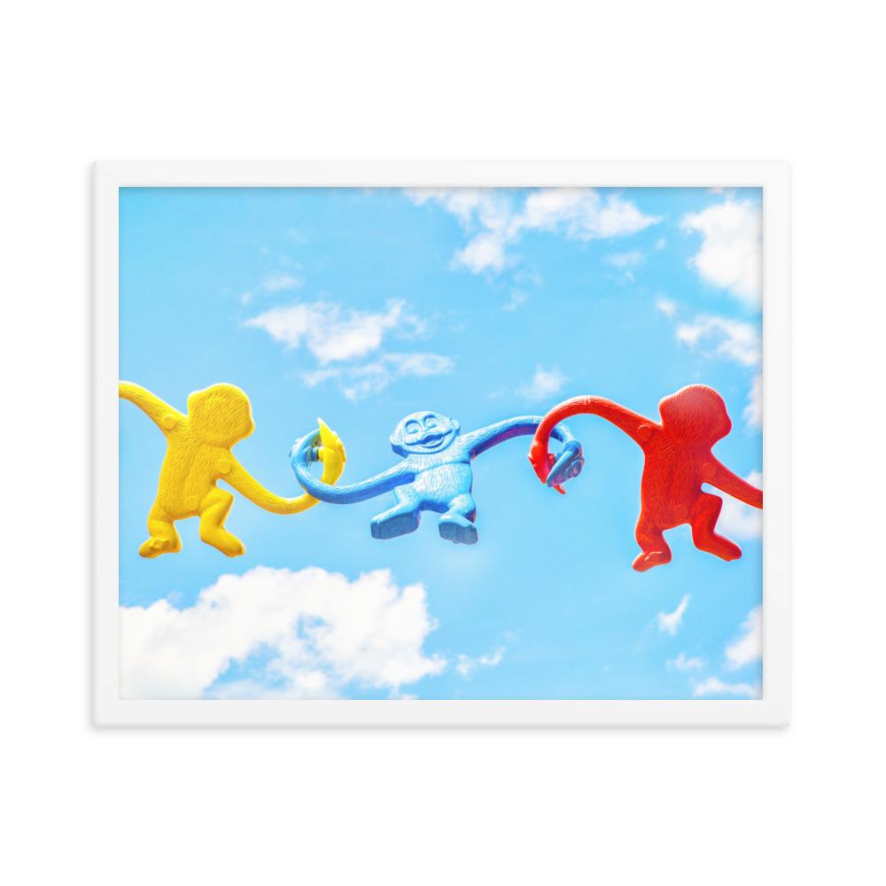 Himmlisches Teamwork - Poster im Rahmen weiß / 41x51 cm artlia