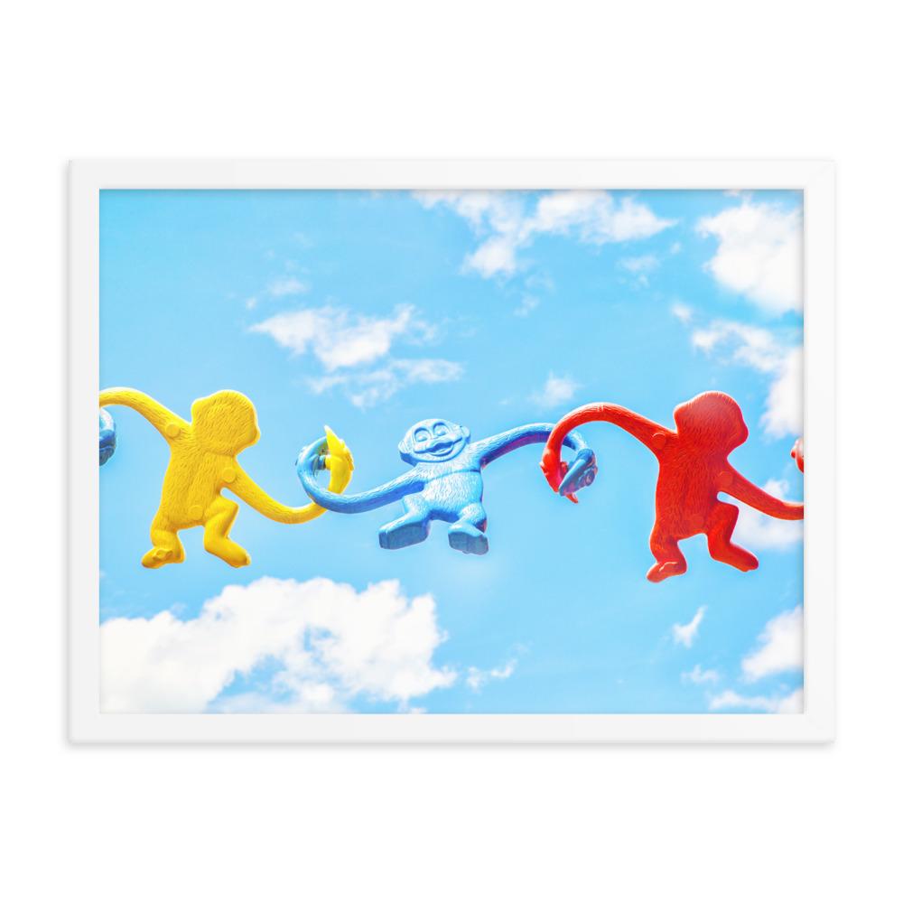 Himmlisches Teamwork - Poster im Rahmen weiß / 46x61 cm artlia