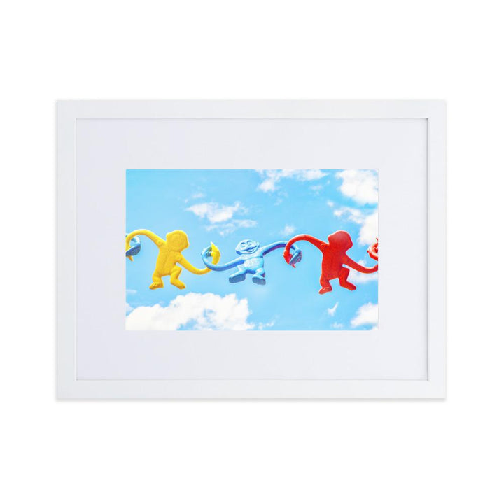 Himmlisches Teamwork - Poster im Rahmen mit Passepartout weiß / 30×40 cm artlia