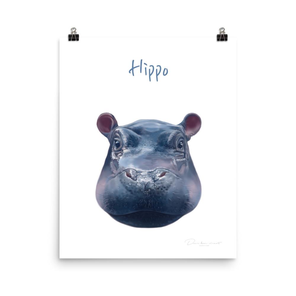 Hippo - Tier Poster für Kinder 20x25 cm artlia