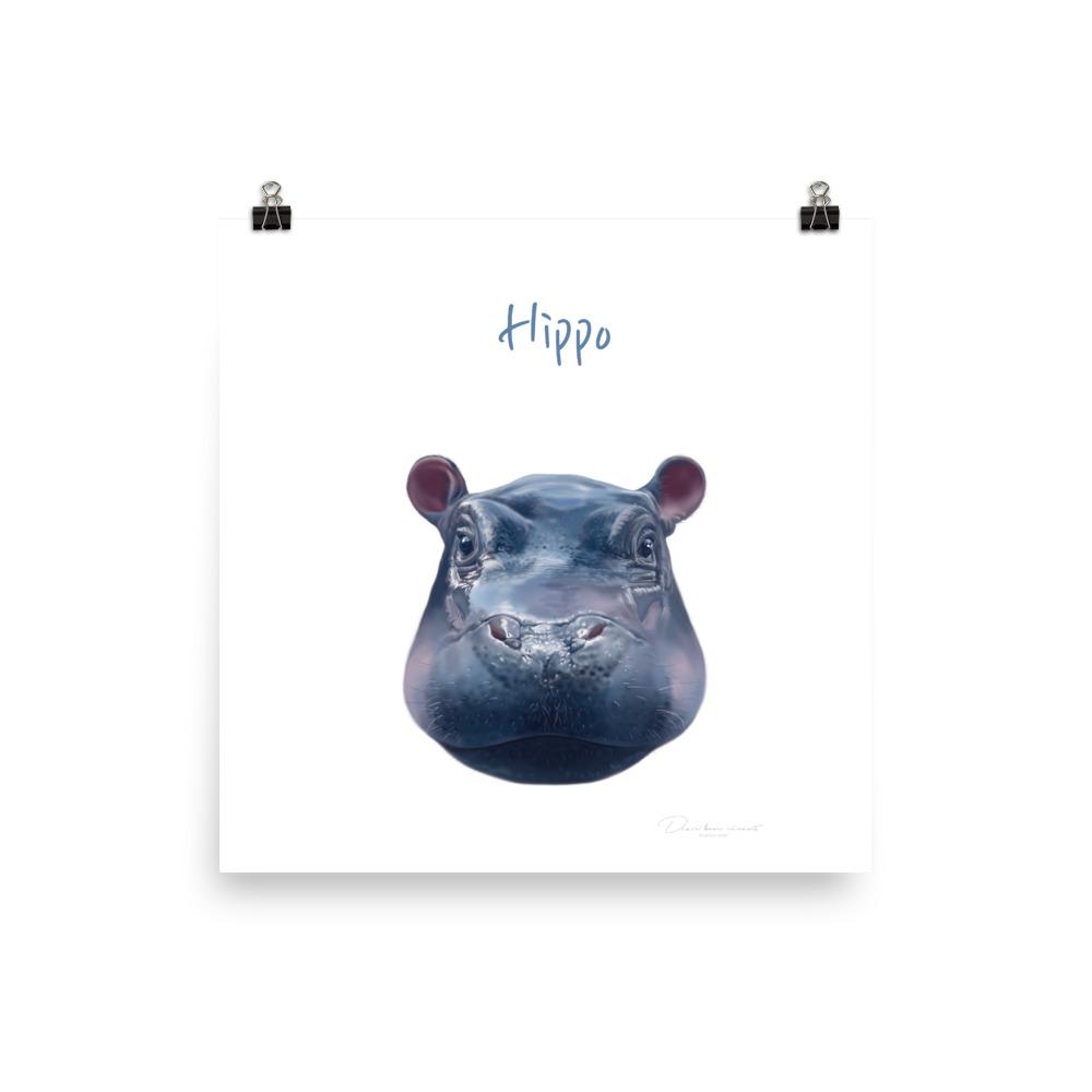 Hippo - Tier Poster für Kinder 25x25 cm artlia
