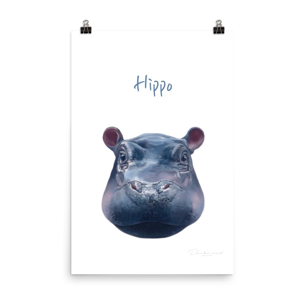 Hippo - Tier Poster für Kinder 30x45 cm artlia