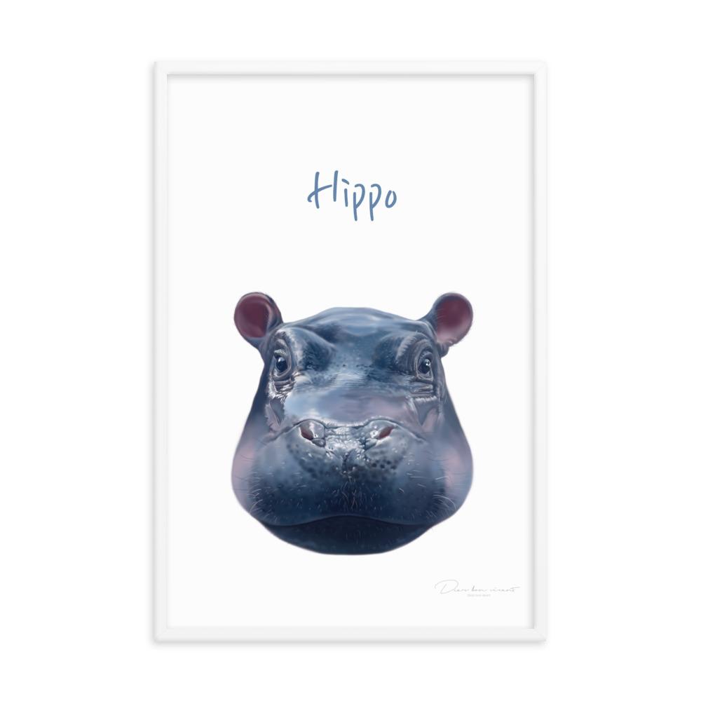 Hippo - Tier Poster für Kinder artlia