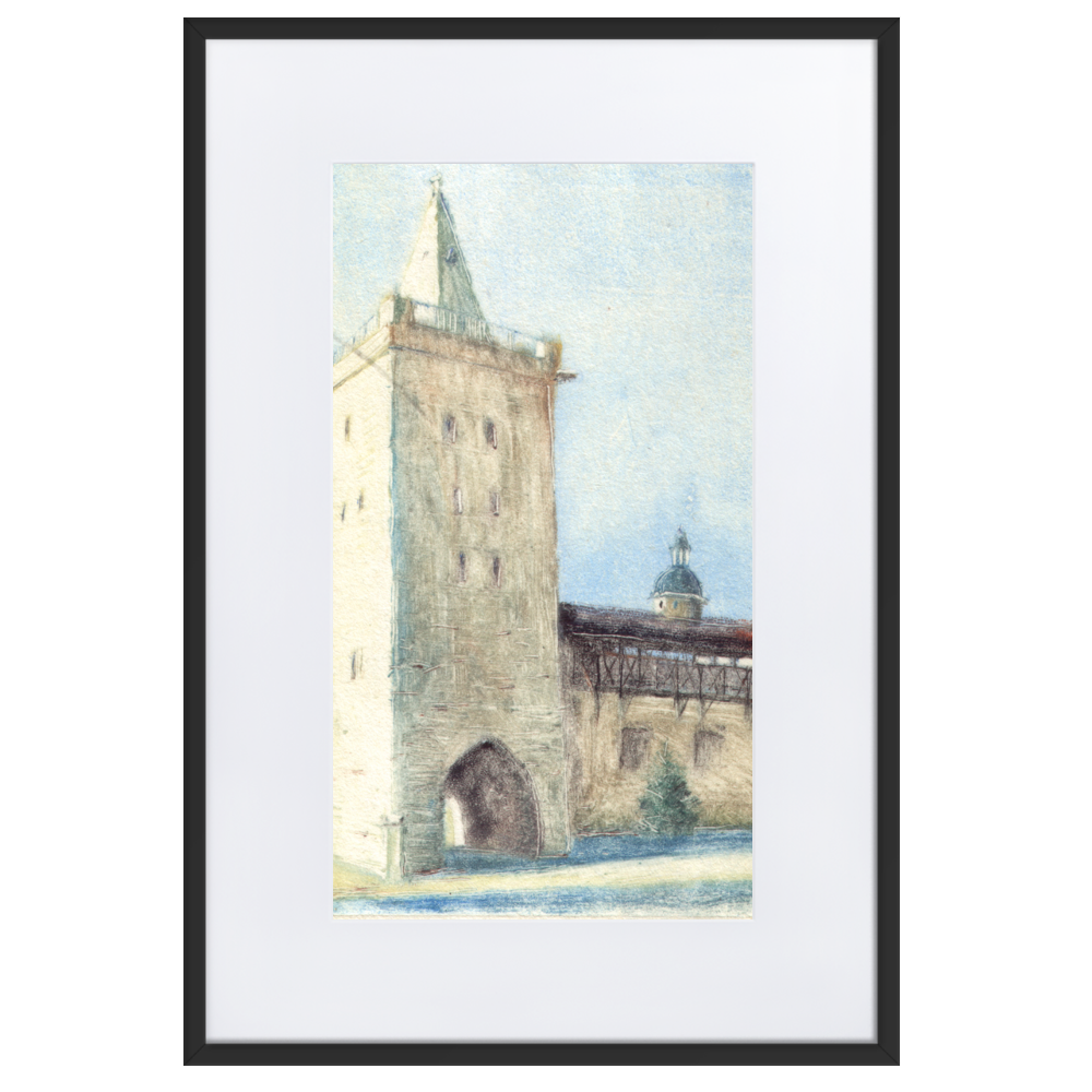Jena Johannistor - Poster im Rahmen mit Passepartout artlia