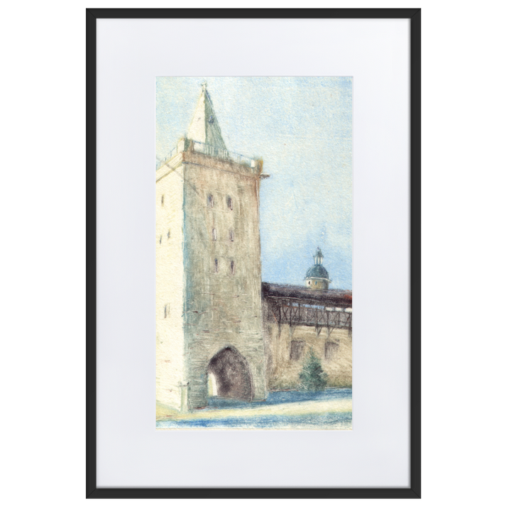 Jena Johannistor - Poster im Rahmen mit Passepartout artlia