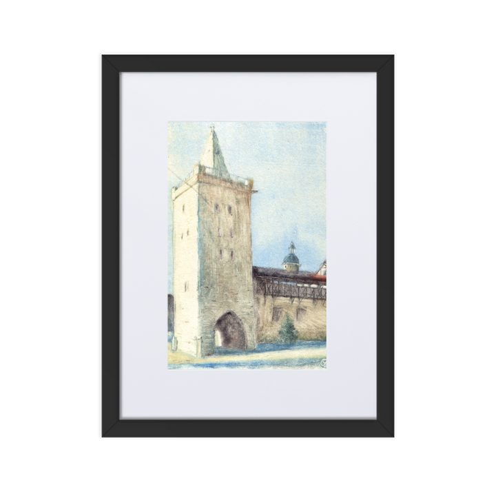 Jena Johannistor - Poster im Rahmen mit Passepartout schwarz / 30×40 cm artlia
