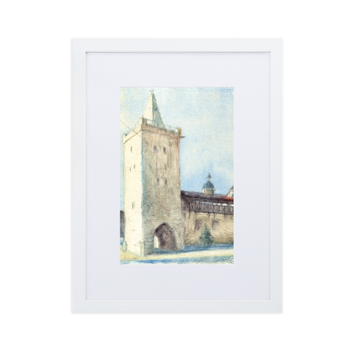 Jena Johannistor - Poster im Rahmen mit Passepartout weiß / 30×40 cm artlia