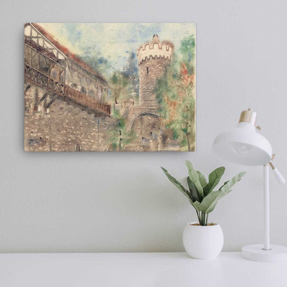 Jena Pulverturm - Leinwand artlia