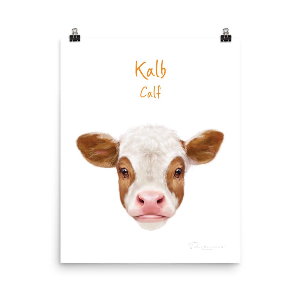 Kalb - Poster für Kinder 20x25 cm artlia