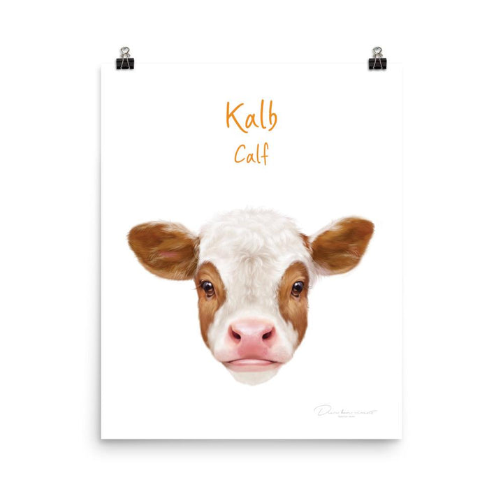 Kalb - Poster für Kinder 20x25 cm artlia