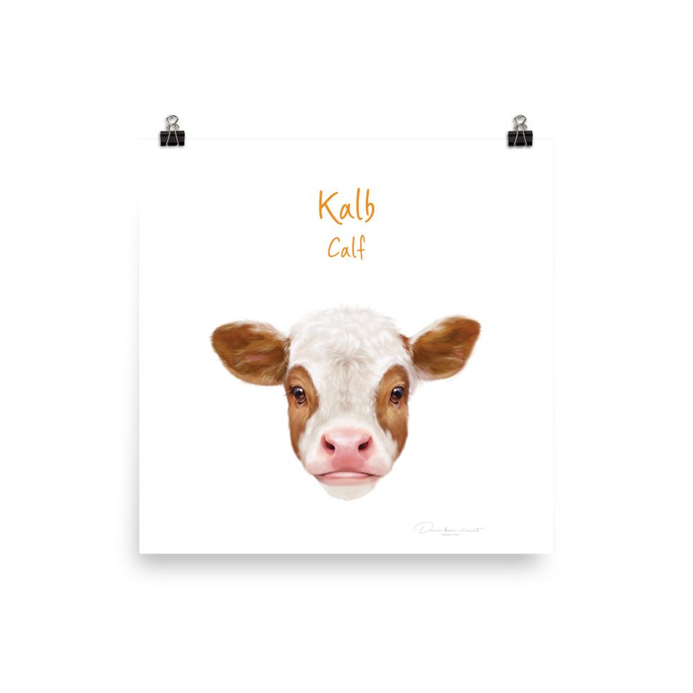 Kalb - Poster für Kinder 25x25 cm artlia