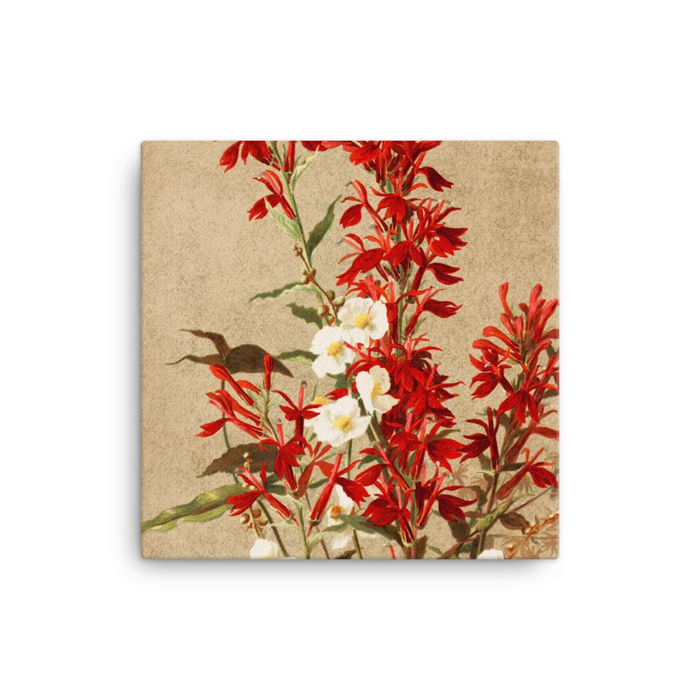 Kardinalsblumen - Leinwand 30x30 cm artlia