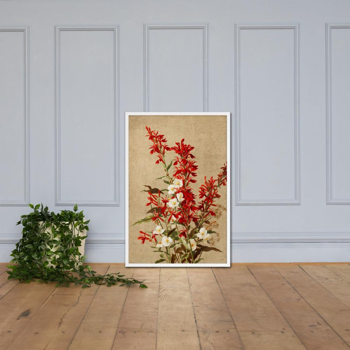 Kardinalsblumen - Poster im Rahmen artlia