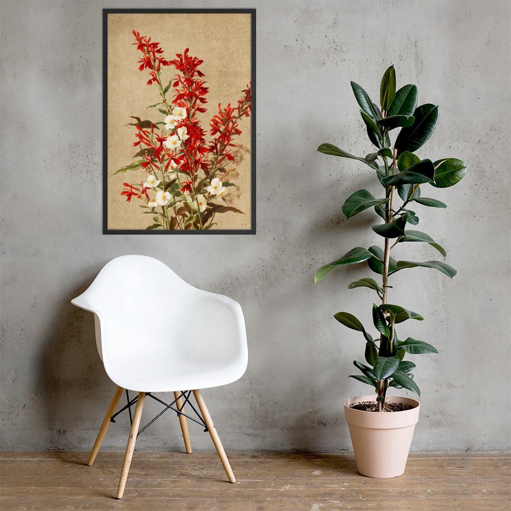 Kardinalsblumen - Poster im Rahmen artlia