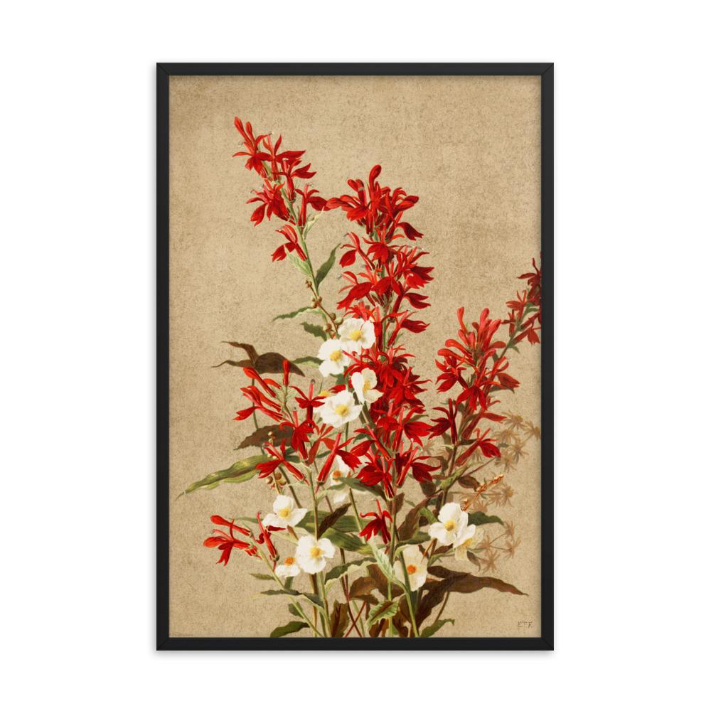 Kardinalsblumen - Poster im Rahmen schwarz / 61x91 cm artlia