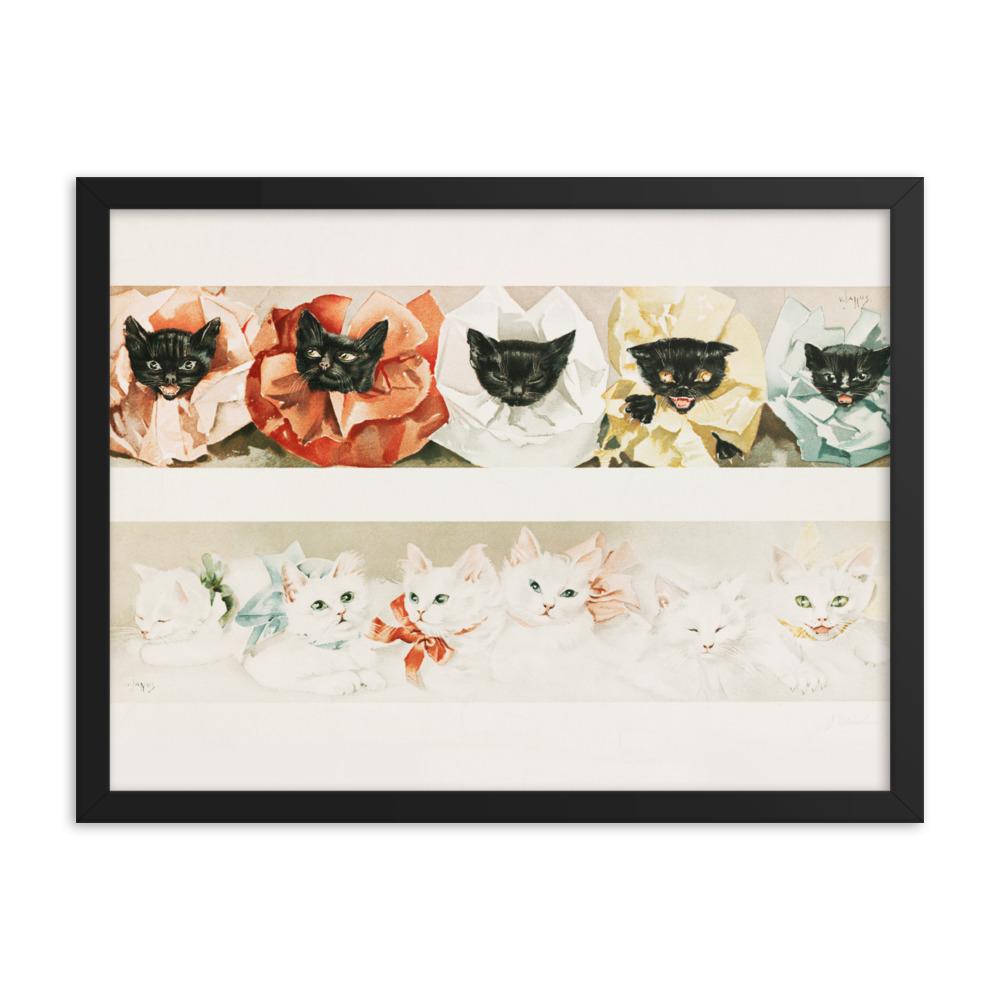 Katzen - Poster im Rahmen schwarz / 30x41 cm artlia