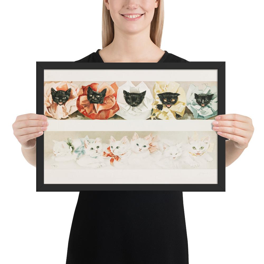 Katzen - Poster im Rahmen schwarz / 30x45 cm artlia