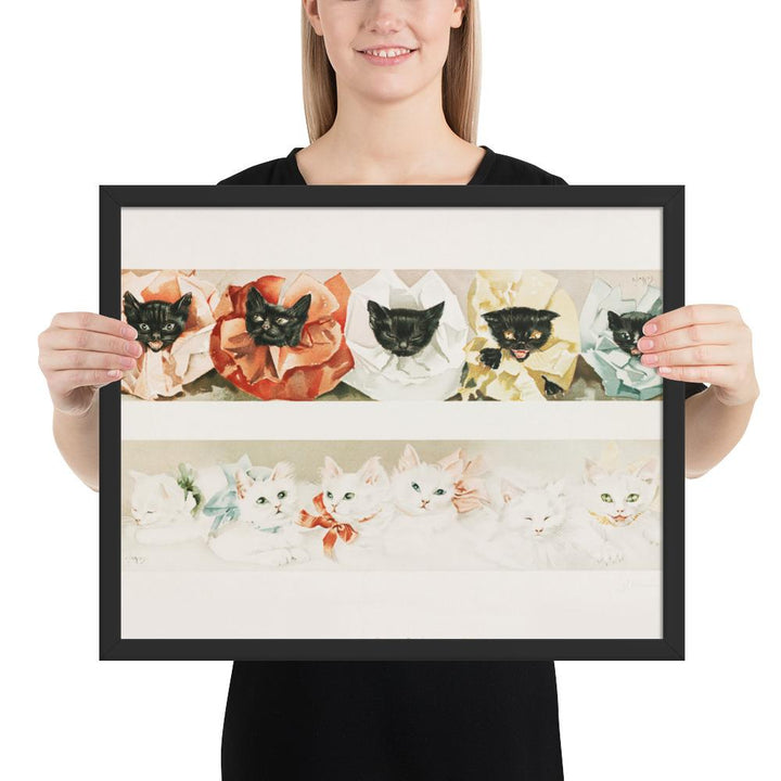 Katzen - Poster im Rahmen schwarz / 41x51 cm artlia