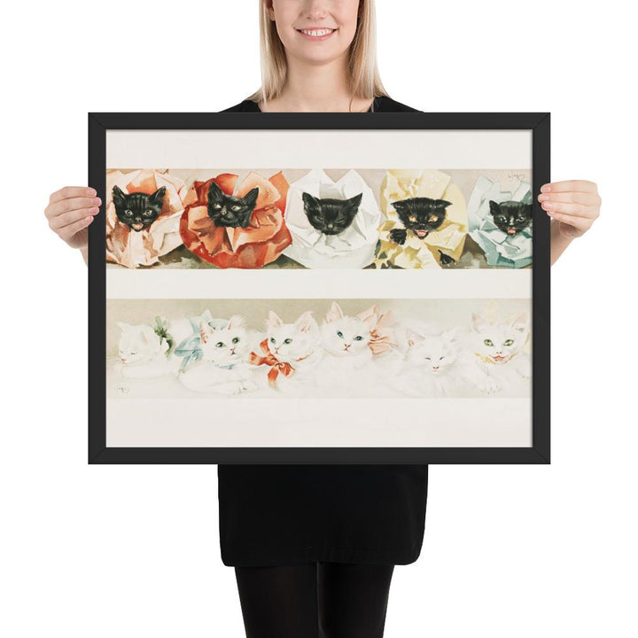 Katzen - Poster im Rahmen schwarz / 46x61 cm artlia