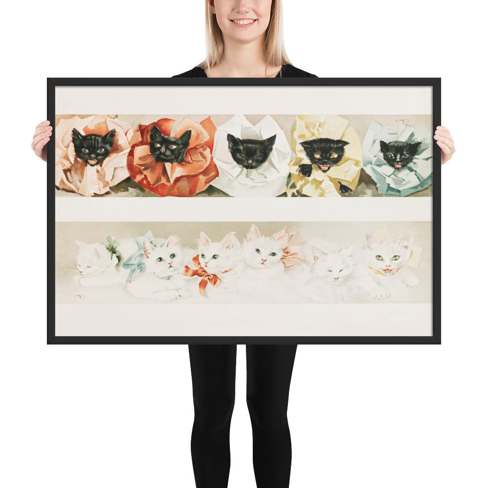 Katzen - Poster im Rahmen schwarz / 61x91 cm artlia