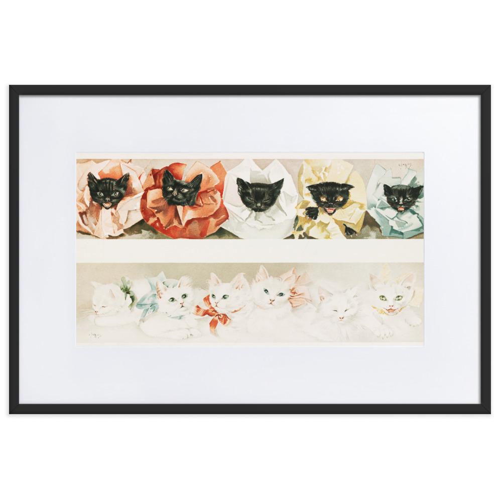 Katzen - Poster im Rahmen mit Passepartout artlia