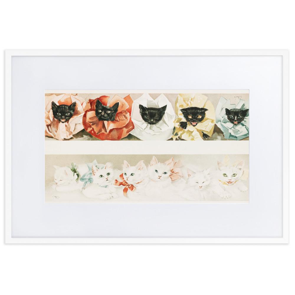 Katzen - Poster im Rahmen mit Passepartout artlia