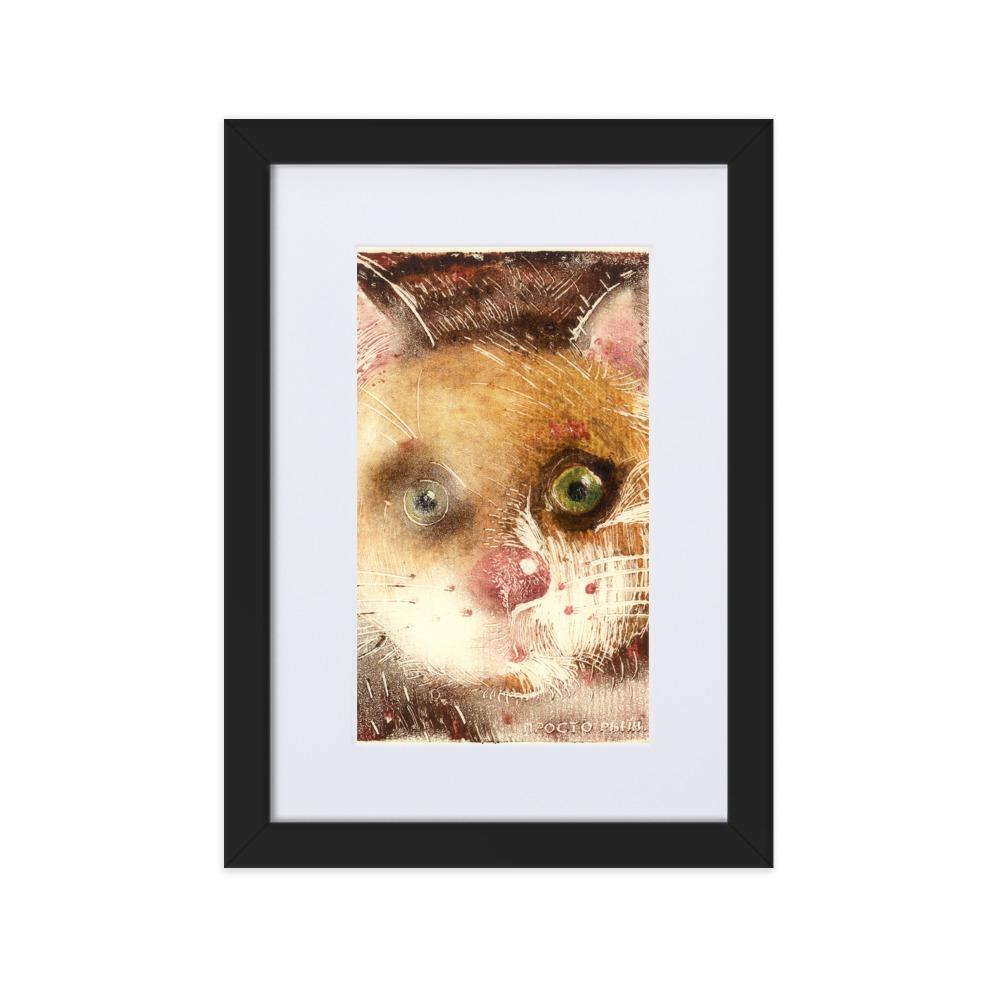 Ko-91 - Poster im Rahmen mit Passepartout schwarz / 21×30 cm artlia