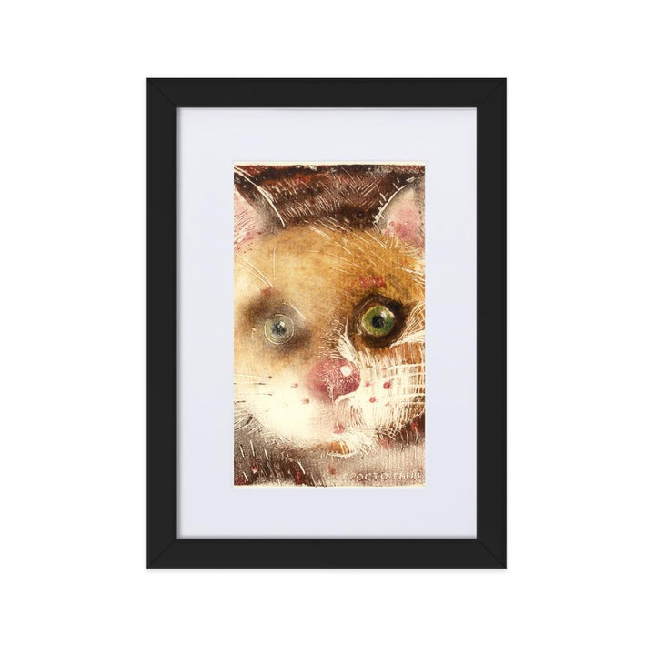 Ko-91 - Poster im Rahmen mit Passepartout schwarz / 21×30 cm artlia