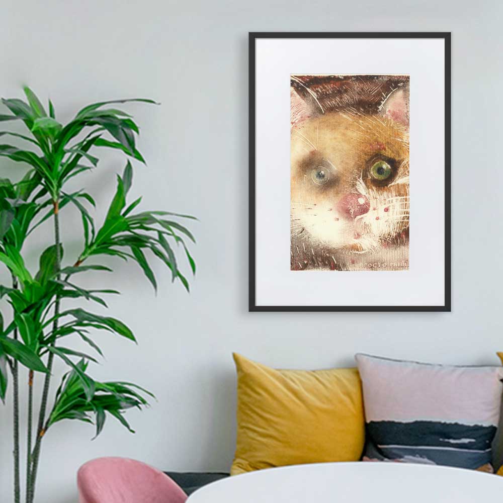 Ko-91 - Poster im Rahmen mit Passepartout schwarz / 50×70 cm artlia