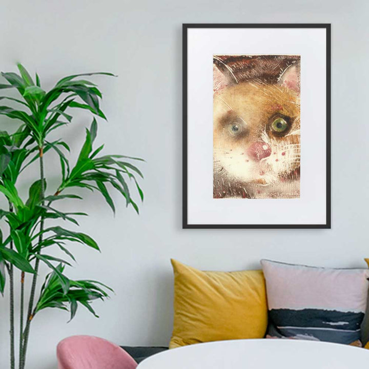 Ko-91 - Poster im Rahmen mit Passepartout schwarz / 50×70 cm artlia