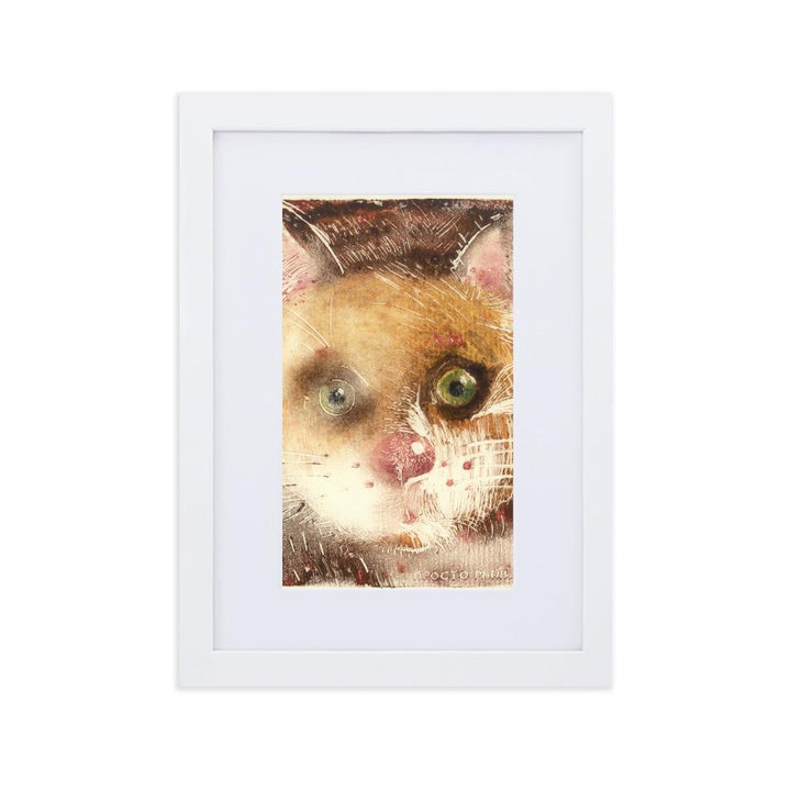 Ko-91 - Poster im Rahmen mit Passepartout weiß / 21×30 cm artlia