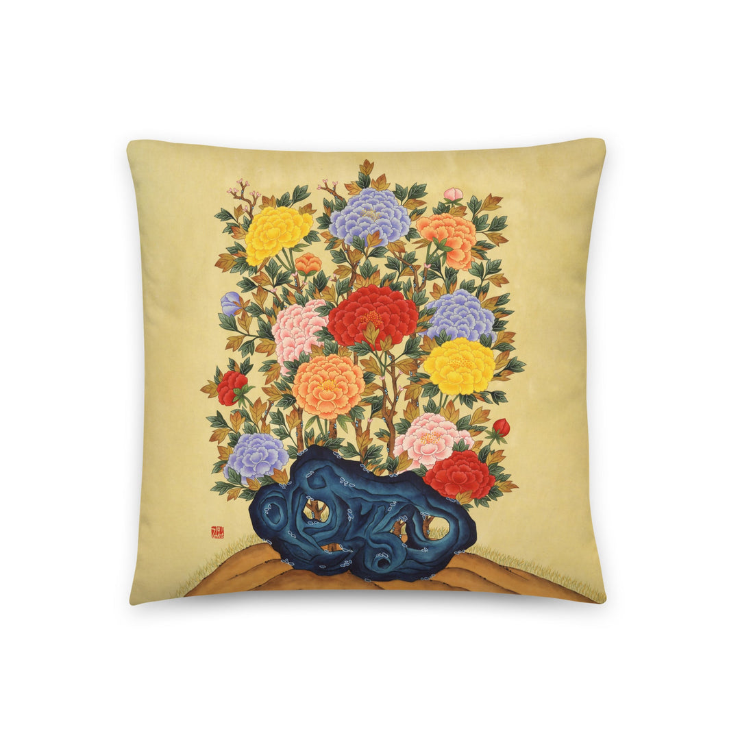 koreanische Pfingstrosen - Kissen 50x30 cm artlia