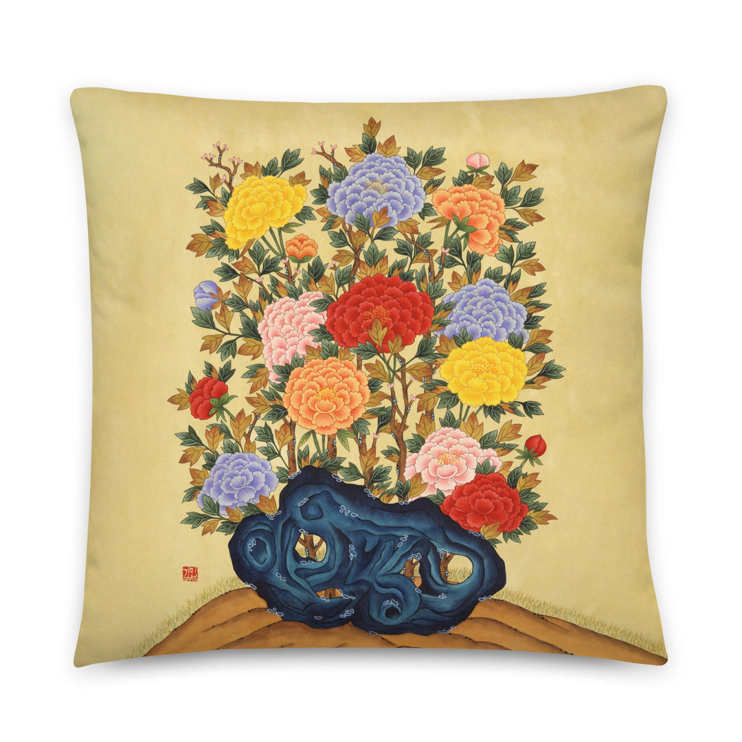 koreanische Pfingstrosen - Kissen 56x56 cm artlia