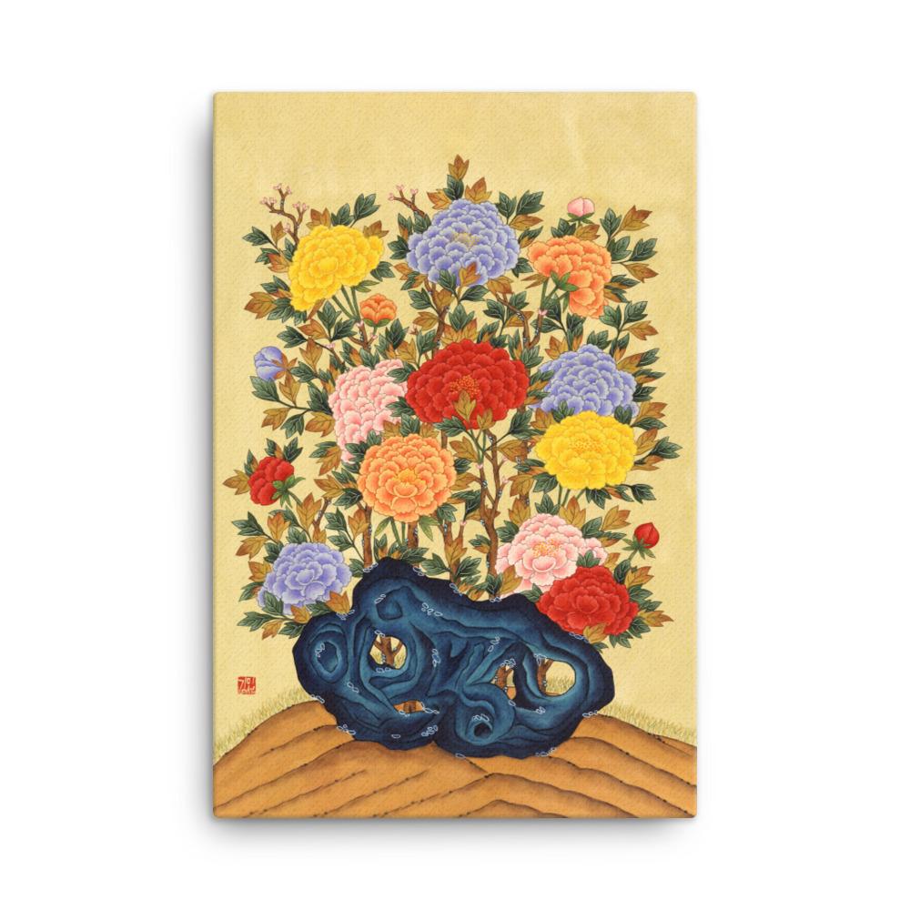 koreanische Pfingstrosen - Leinwand 61x91 cm artlia