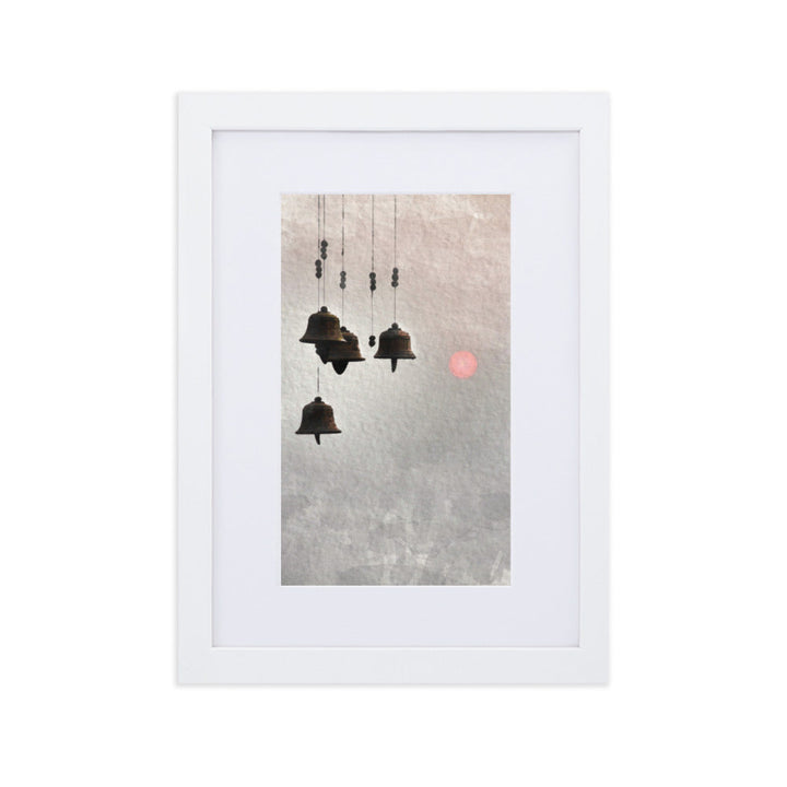 koreanische Windglocken - Poster im Rahmen mit Passepartout Weiß / 21×30 cm artlia
