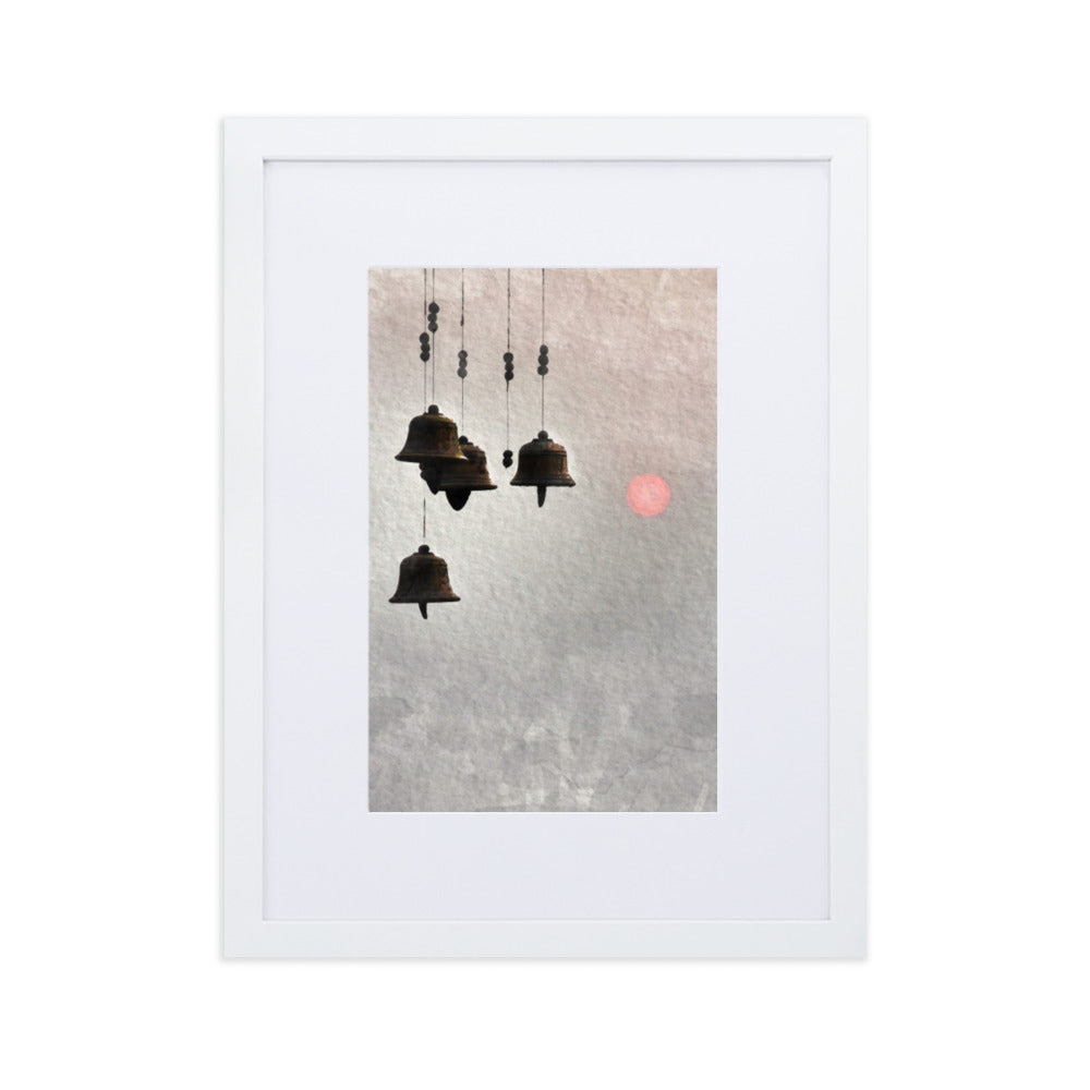koreanische Windglocken - Poster im Rahmen mit Passepartout Weiß / 30×40 cm artlia