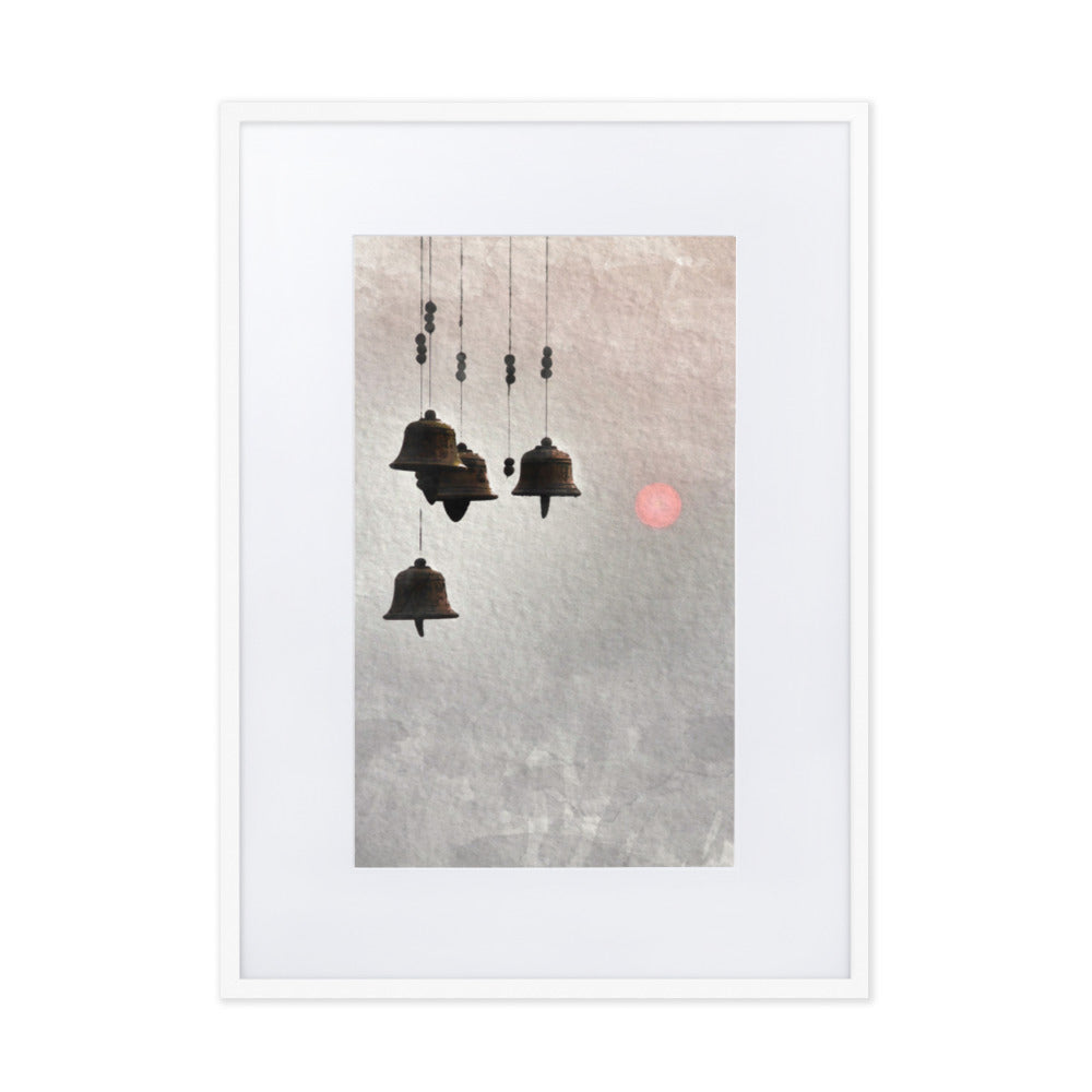 koreanische Windglocken - Poster im Rahmen mit Passepartout Weiß / 50×70 cm artlia