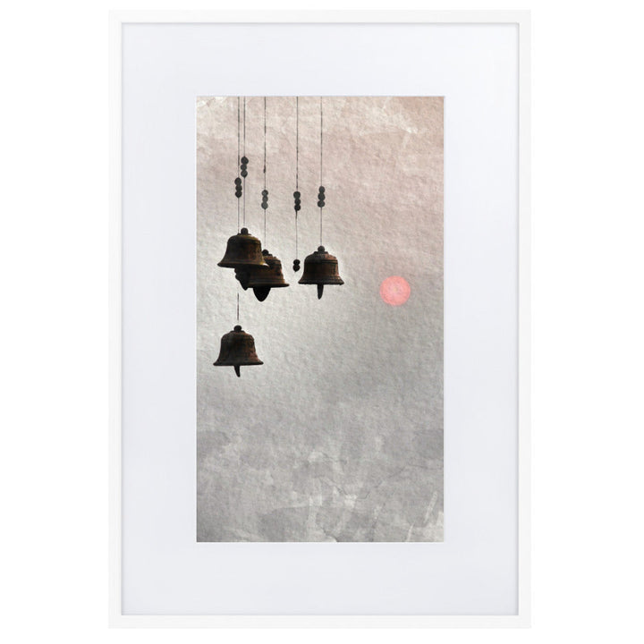 koreanische Windglocken - Poster im Rahmen mit Passepartout Weiß / 61×91 cm artlia