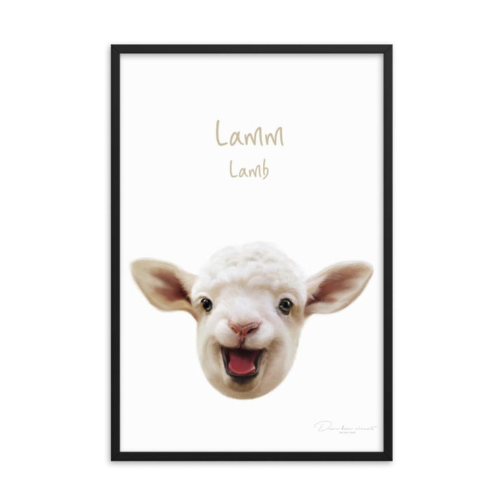 Lamm - Poster im Rahmen schwarz / 61x91 cm artlia