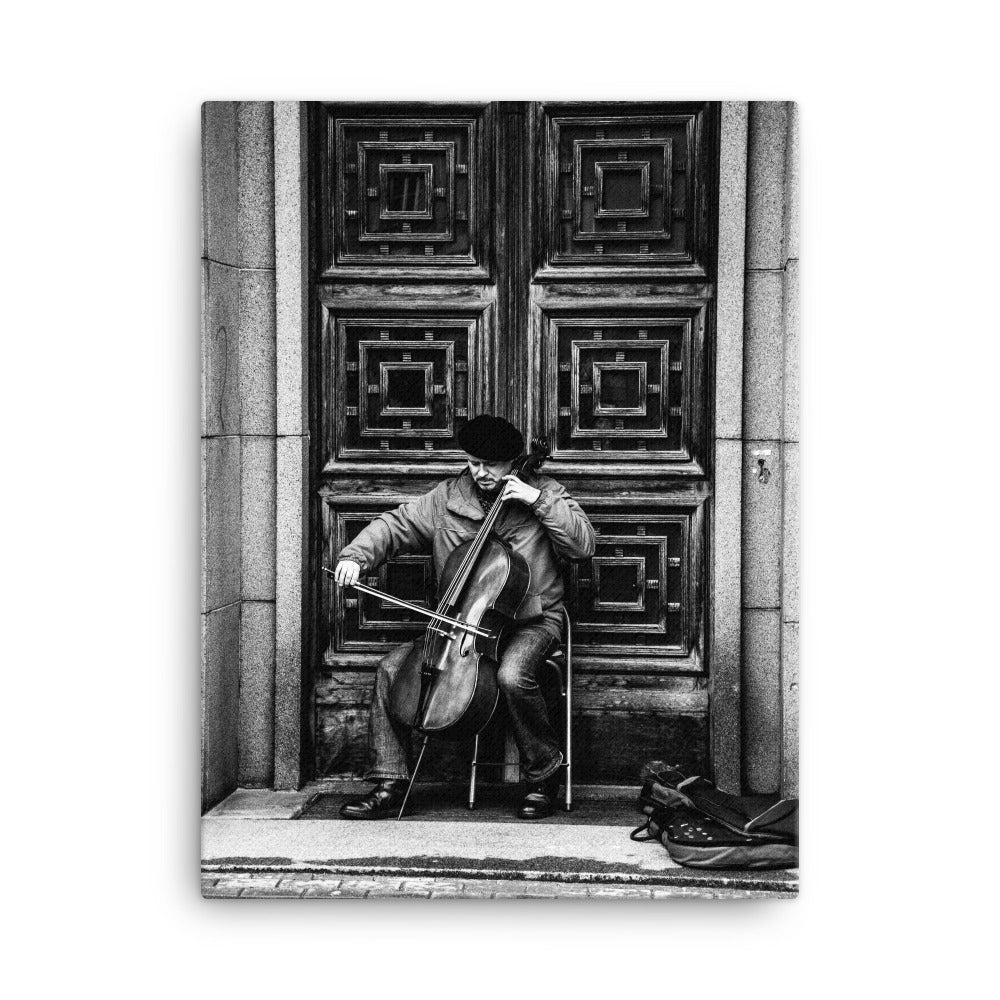 Leinwand - A Cellist on the Street 30x41 cm artlia